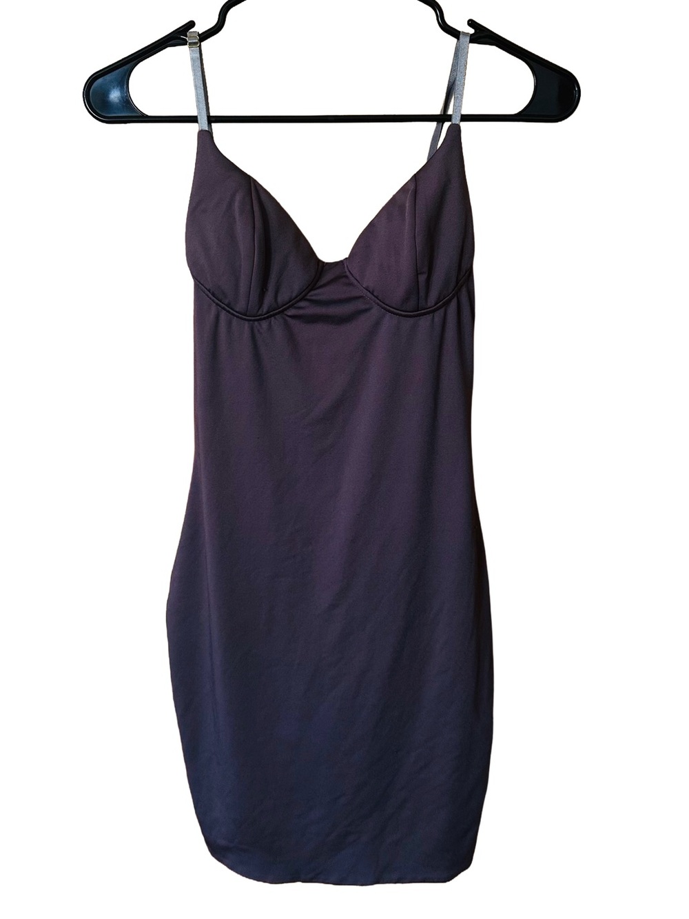 Blue Blush Plum Mini Slip Dress with Contrast Straps